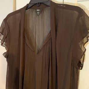 Sheer chocolate blouse
